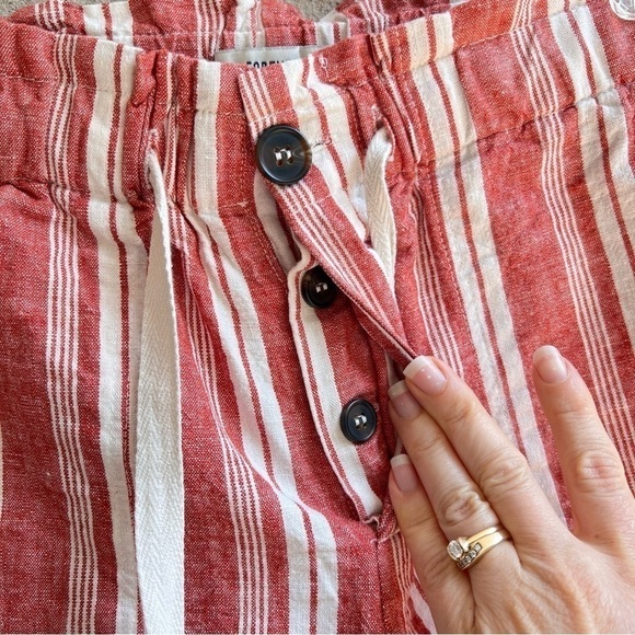 Forever 21 Striped Linen Blend Striped Shorts Sz M - Picture 2 of 7